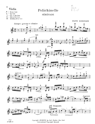 Polichinelle - Violin Sheet Music by Kreisler