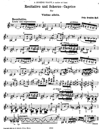 Recitativo un Scherzo-Caprice - Violin Sheet Music by Kreisler