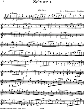 Scherzo - Violin Sheet Music by Kreisler