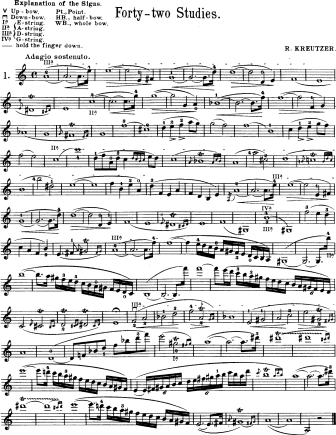 42 Caprices - Violin Sheet Music by Kreutzer