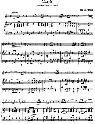 March (from Orchestral Suite) - Violin Sheet Music by Lachner