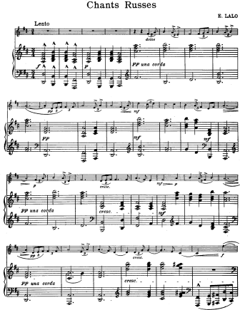 Chants Russes - originally for cello and piano - Violin Sheet Music by Lalo