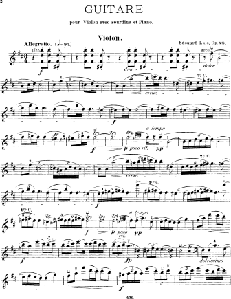 Guitare, Op. 28 - Violin Sheet Music by Lalo