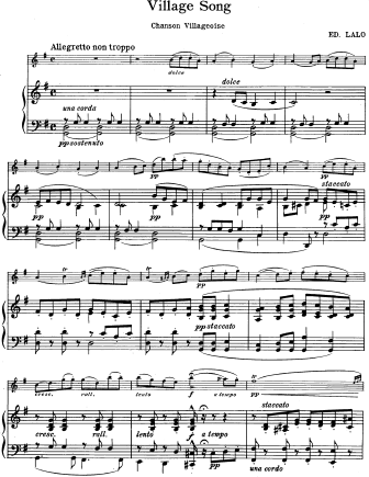 Village Song (Chanson Villageoise) - Violin Sheet Music by Lalo