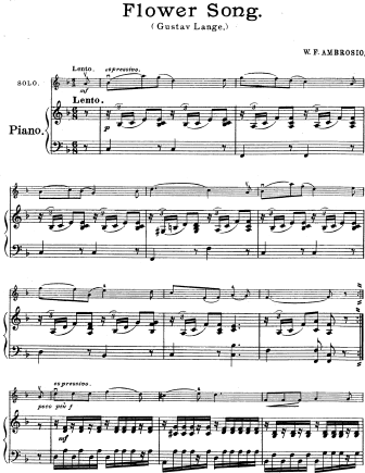 Flower Song (Blumenlied) - version 2 - Violin Sheet Music by Lange