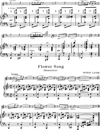 Flower Song (Blumenlied) - Violin Sheet Music by Lange