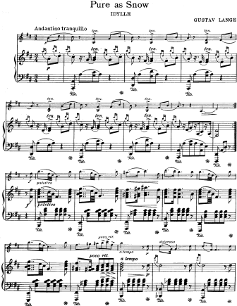Pure As Snow - Violin Sheet Music by Lange