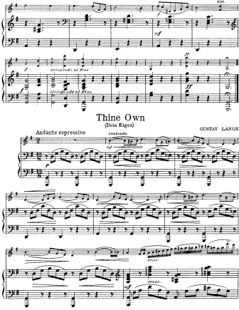 Thine Own - Violin Sheet Music by Lange