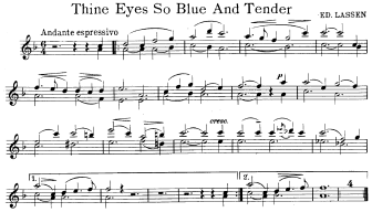 Thine Eyes So Blue and Tender - Violin Sheet Music by Lassen