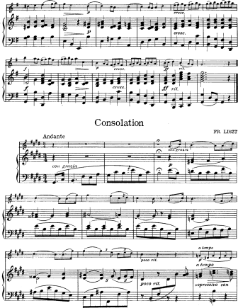 Consolation - Violin Sheet Music by Liszt
