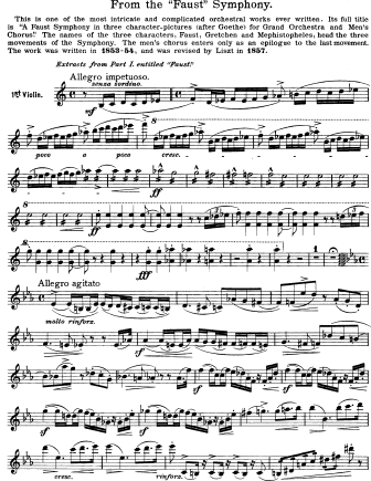 Faust Symphony - Violin Sheet Music by Liszt