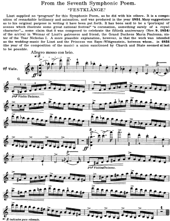Festklange - Violin Sheet Music by Liszt