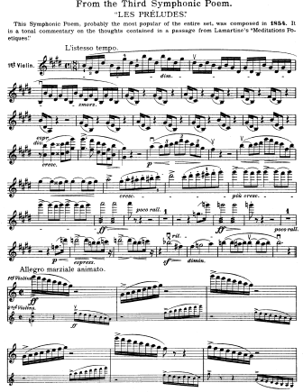 Les Preludes - Violin Sheet Music by Liszt