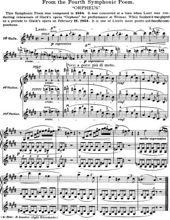 Orpheus - Violin Sheet Music by Liszt