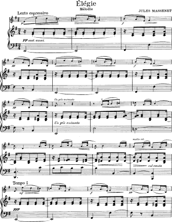 Elegie - Violin Sheet Music by Massenet