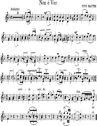 Non e Ver - Violin Sheet Music by Mattei
