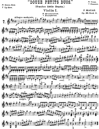 Twelve Petits Duos for Two Violins, Op. 38 -  Book 2 - Violin Sheet Music by Mazas