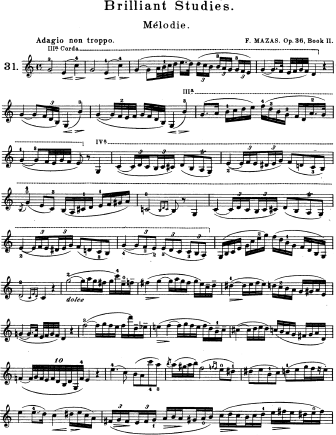 Twenty-Seven Brilliant Studies for the Violin, Op. 36 Book II - Violin Sheet Music by Mazas