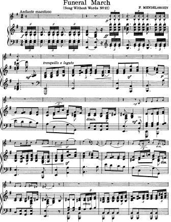Funeral March - Violin Sheet Music by Mendelssohn