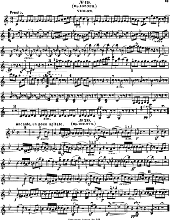 Song without Words in C major Op. 102 No. 3 - Violin Sheet Music by Mendelssohn