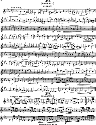 Song without Words in E-flat major Op. 38 No. 1 - Violin Sheet Music by Mendelssohn