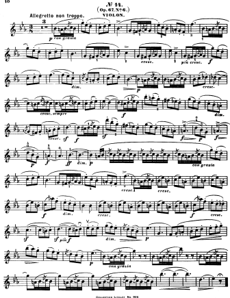 Song without Words in E-flat Major (Lullaby) Op. 67 No. 6 - Violin Sheet Music by Mendelssohn
