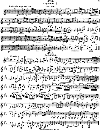 Song without Words in F major Op. 85 No. 1 - Violin Sheet Music by Mendelssohn