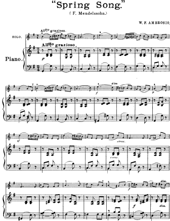 Spring Song - version 3 - Violin Sheet Music by Mendelssohn