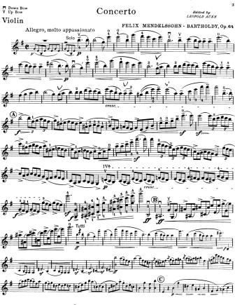 Violin Concerto in E Minor Op. 64 - Violin Sheet Music by Mendelssohn