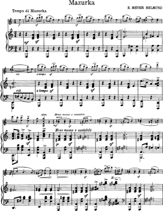 Mazurka Capricciosa - Violin Sheet Music by Meyer-helmund