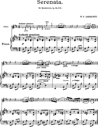 Serenata Op. 15 - version 2 - Violin Sheet Music by Moszkowski