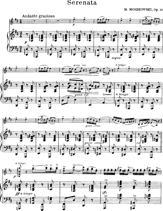 Serenata Op. 15 - Violin Sheet Music by Moszkowski