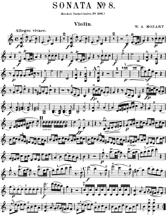 Violin Sonata No. 17 in C major K. 296 - Violin Sheet Music by Mozart