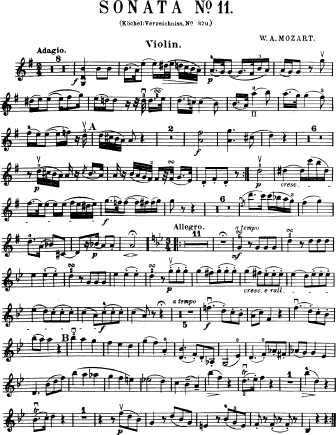 Violin Sonata No. 27 in G major K. 379 (373a) - Violin Sheet Music by Mozart