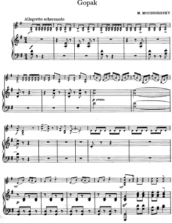 Gopak - Violin Sheet Music by Mussorgsky