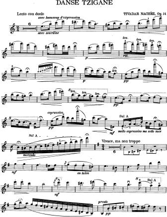 Danse Tzigane, Op. 14 - Violin Sheet Music by Nachez