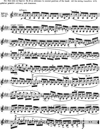 Caprice No. 12 in A-flat major Allegro - Violin Sheet Music by Paganini