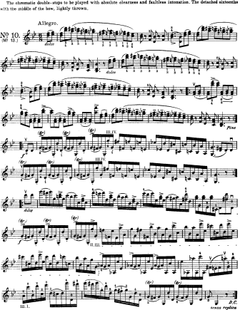 Caprice No. 13 in B-flat major Allegro - Violin Sheet Music by Paganini