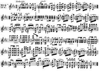 Caprice No. 14 in E-flat major Moderato - Violin Sheet Music by Paganini