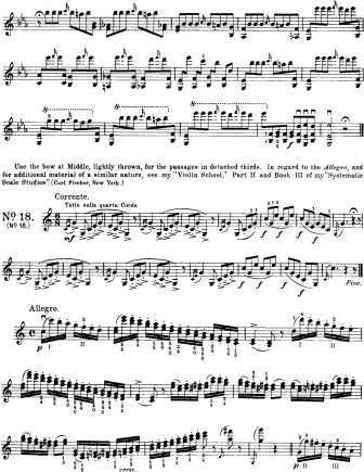 Caprice No. 18 in C major Corrente - Violin Sheet Music by Paganini