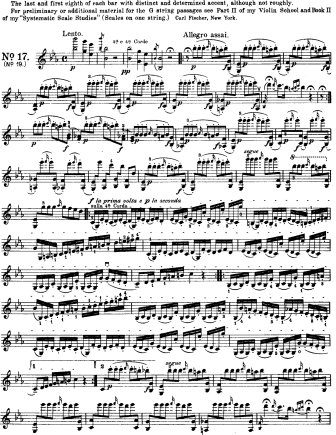 Caprice No. 19 in E-flat major Lento - Violin Sheet Music by Paganini