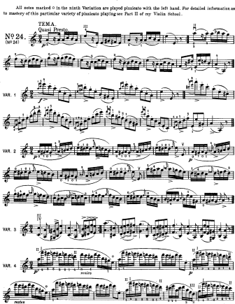 Caprice No. 24 in A minor - Violin Sheet Music by Paganini