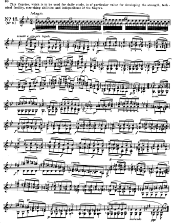 Caprice No. 6 in g minor Adagio - Violin Sheet Music by Paganini