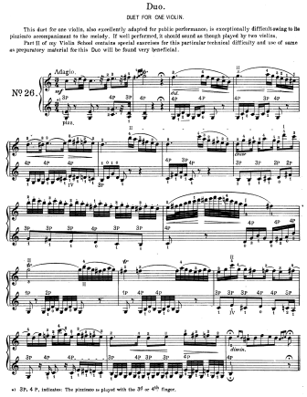 Duet for One Violin (Duo Merveille) - Violin Sheet Music by Paganini