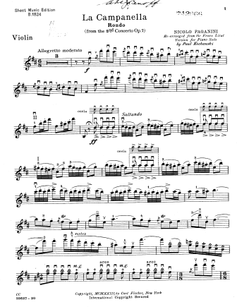 franz liszt la campanella sheet music free