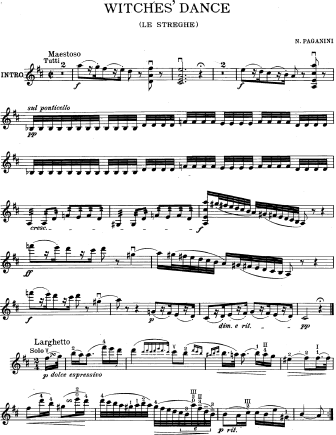 Witches' Dance - Violin Sheet Music by Paganini