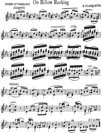 Billow Rocking - from the opera Chimes of Normandy - Violin Sheet Music by Planquette