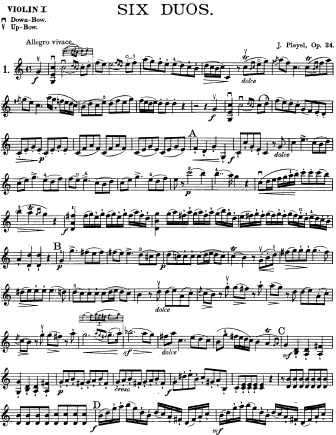Six Duos for Two Violins, Op. 24 - Violin Sheet Music by Pleyel
