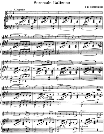 Serenade Italienne - Violin Sheet Music by Poznanski