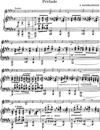 Prelude in C# minor Op. 3 No. 2 - originally for piano - Violin Sheet Music by Rachmaninoff